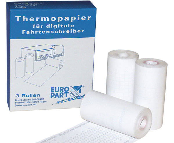 Thermopapier Papierrolle für digitale Fahrtenschreiber (EG-Kontrollgeräte)